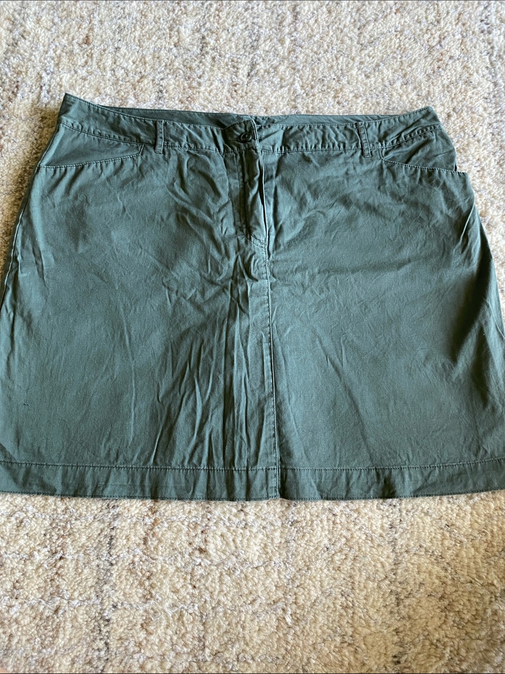 Olive Green Cotton Skort